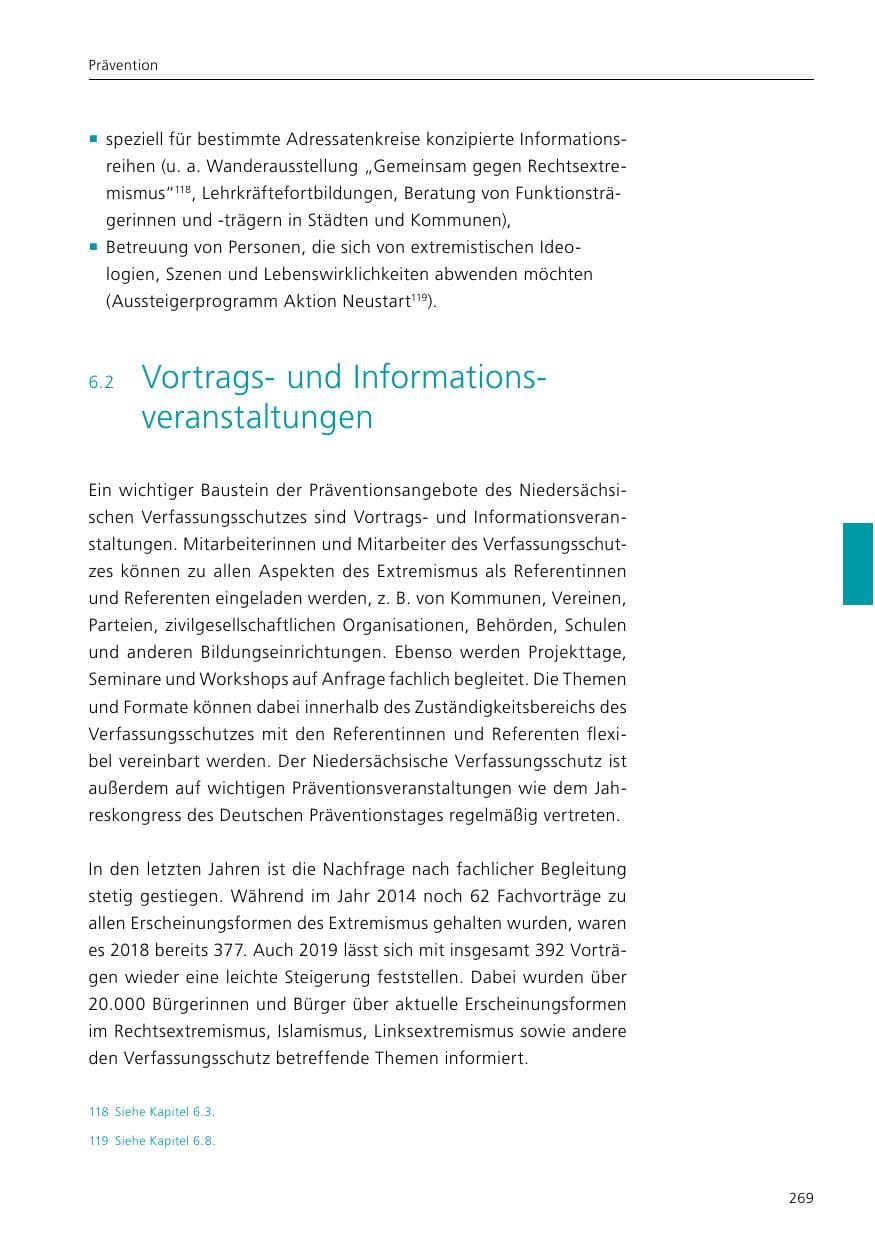 Seite 271 des Verfassungsschutzbericht 2019 Niedersachsen