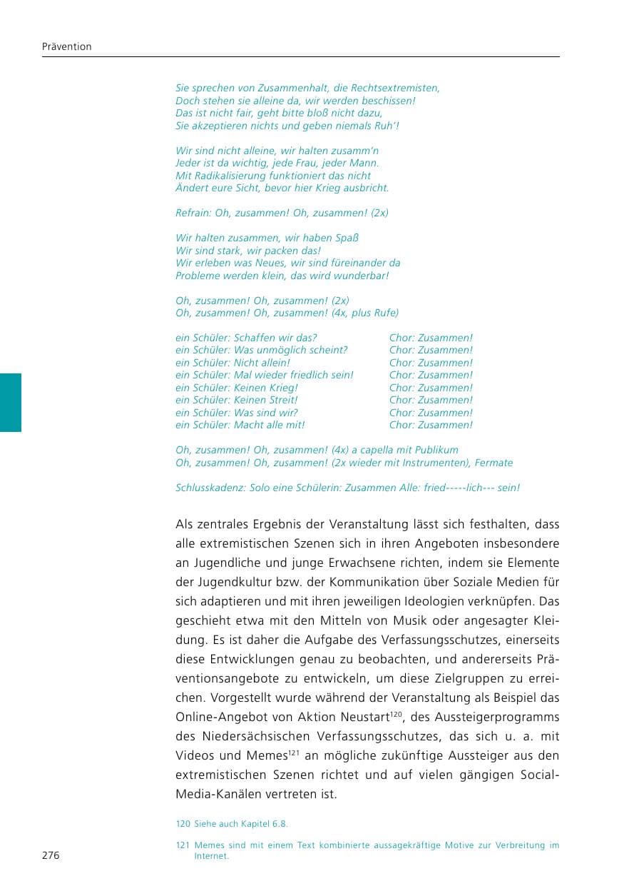 Seite 278 des Verfassungsschutzbericht 2019 Niedersachsen