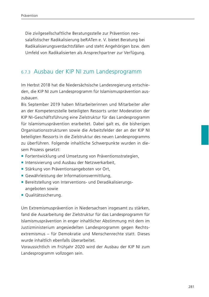 Seite 283 des Verfassungsschutzbericht 2019 Niedersachsen