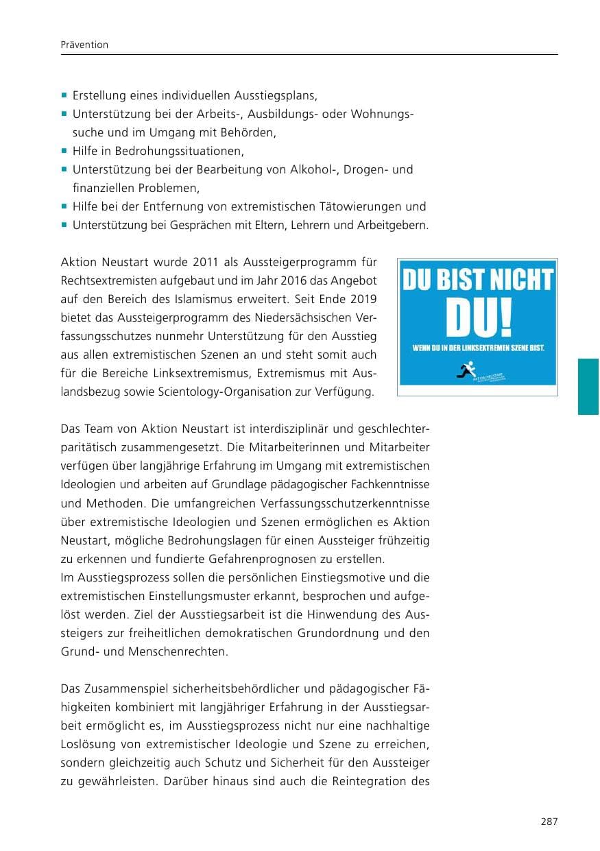 Seite 289 des Verfassungsschutzbericht 2019 Niedersachsen