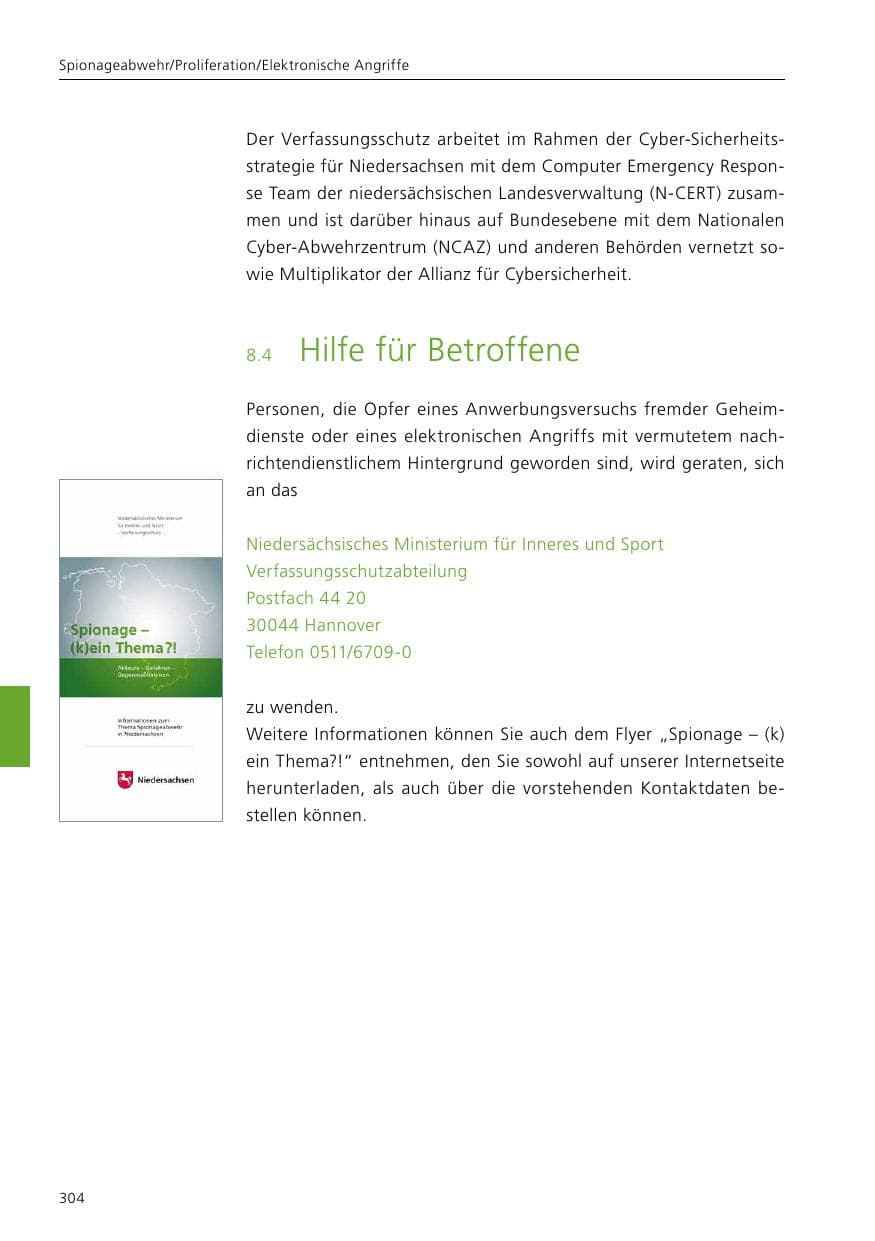 Seite 306 des Verfassungsschutzbericht 2019 Niedersachsen