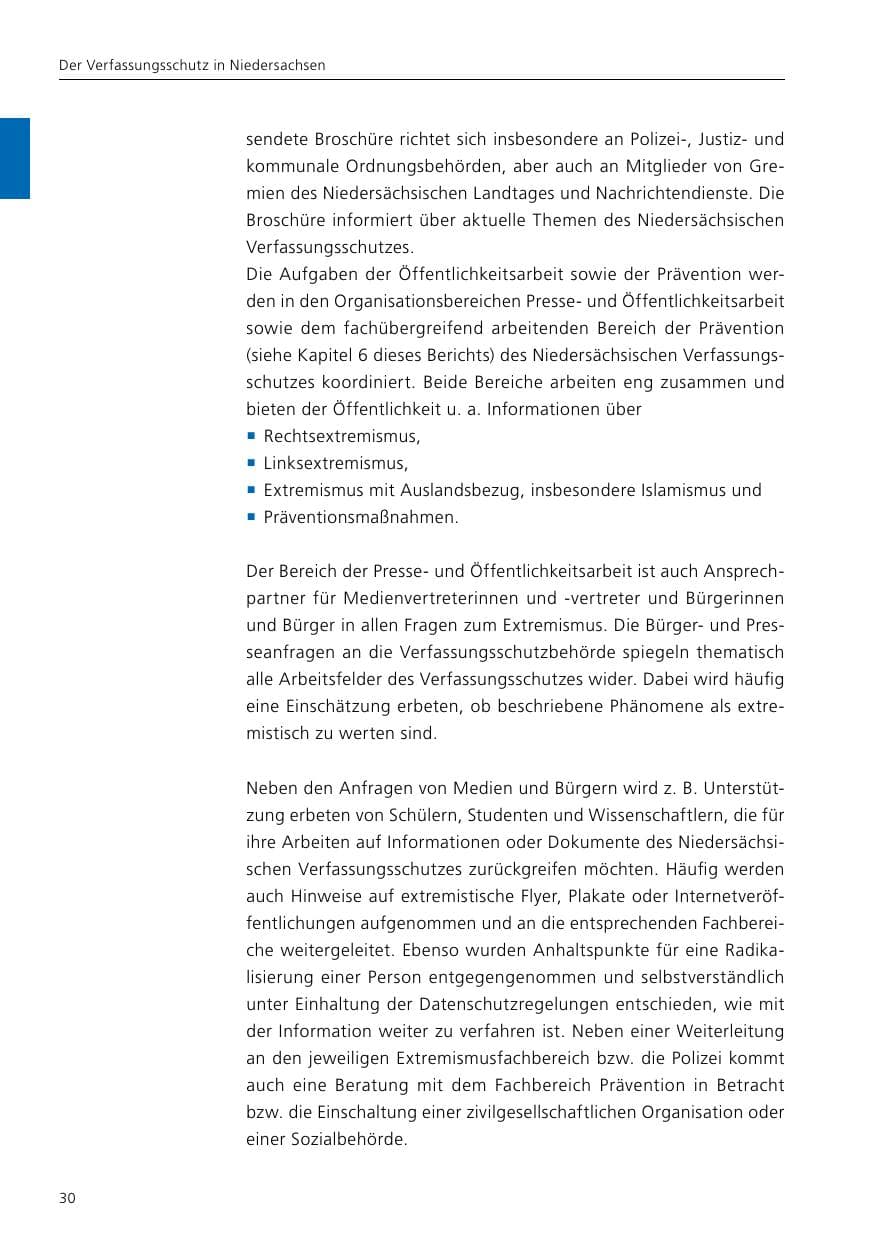 Seite 32 des Verfassungsschutzbericht 2019 Niedersachsen