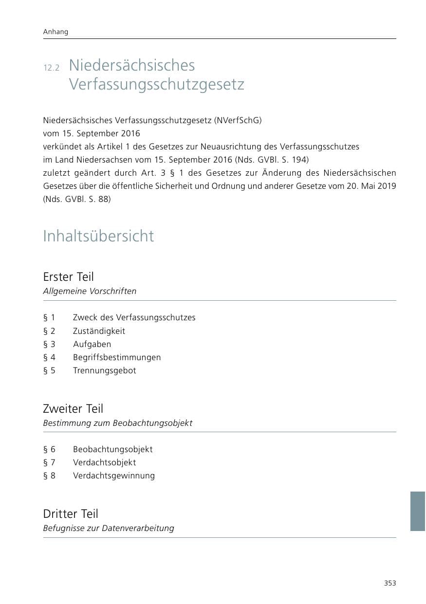 Seite 355 des Verfassungsschutzbericht 2019 Niedersachsen