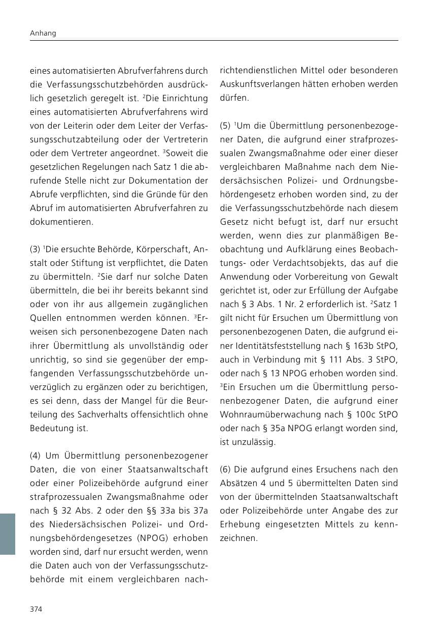 Seite 376 des Verfassungsschutzbericht 2019 Niedersachsen