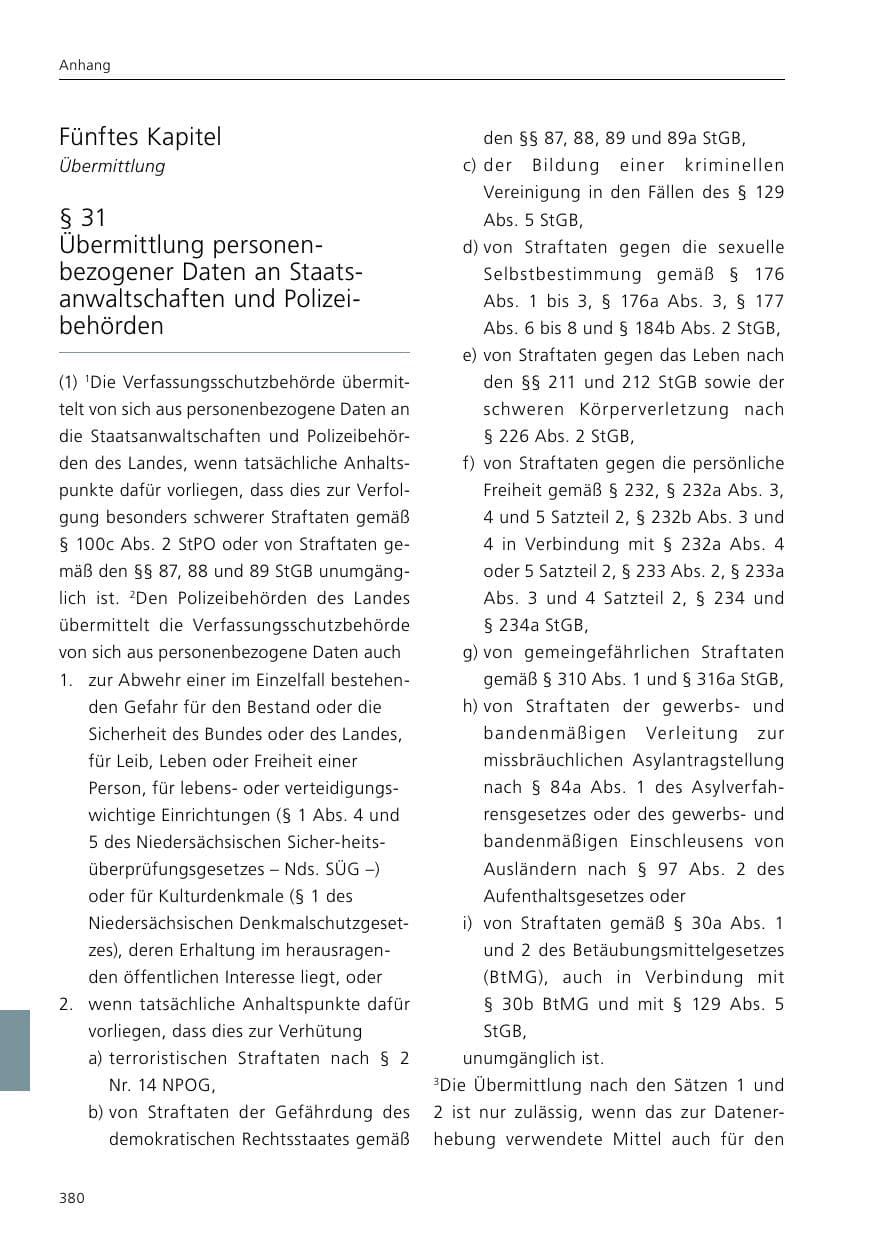 Seite 382 des Verfassungsschutzbericht 2019 Niedersachsen