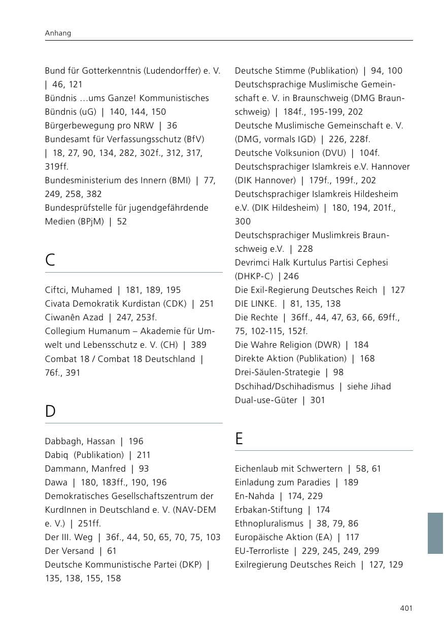 Seite 403 des Verfassungsschutzbericht 2019 Niedersachsen