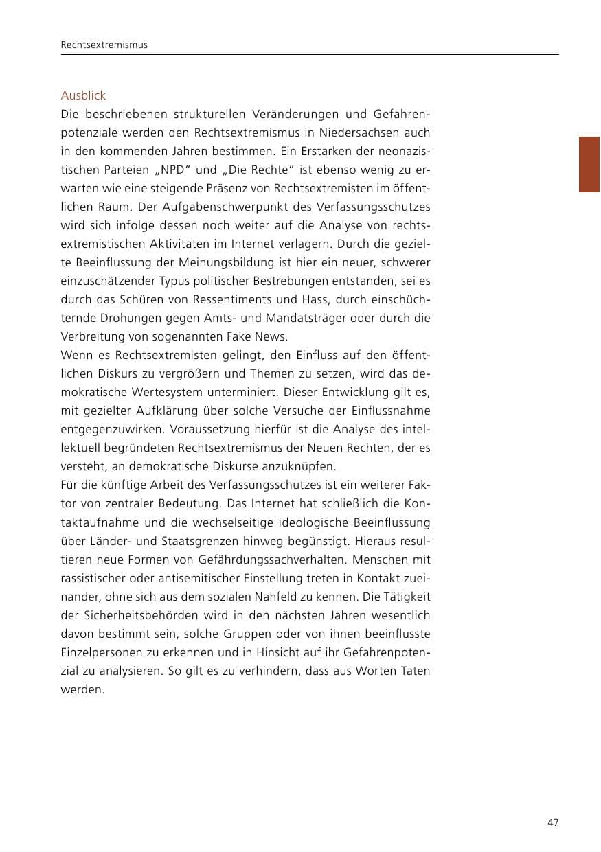 Seite 49 des Verfassungsschutzbericht 2019 Niedersachsen