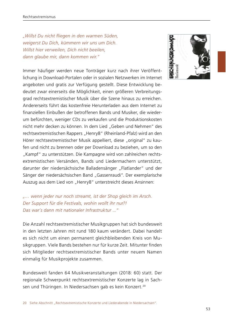 Seite 55 des Verfassungsschutzbericht 2019 Niedersachsen