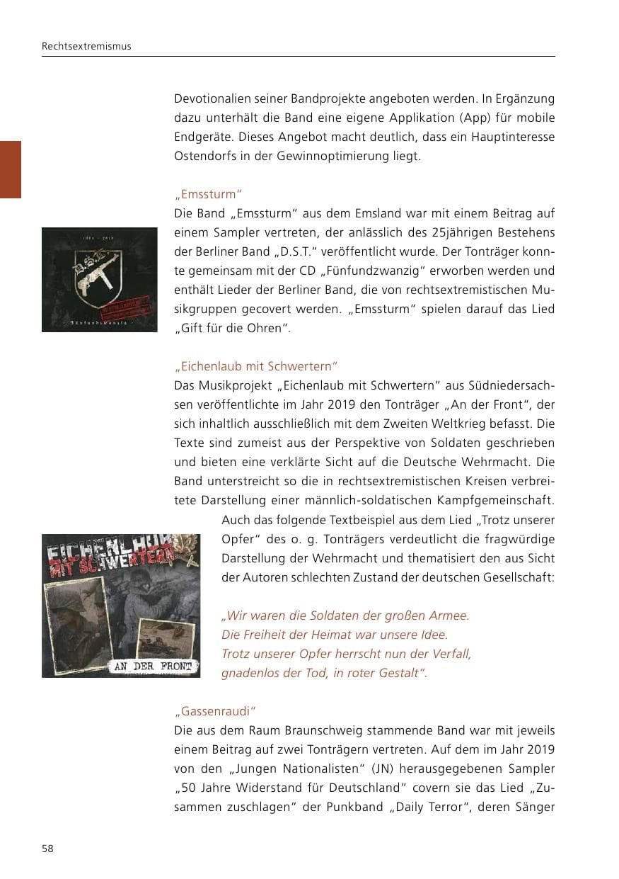 Seite 60 des Verfassungsschutzbericht 2019 Niedersachsen