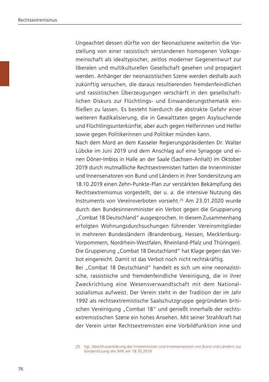 Seite 78 des Verfassungsschutzbericht 2019 Niedersachsen
