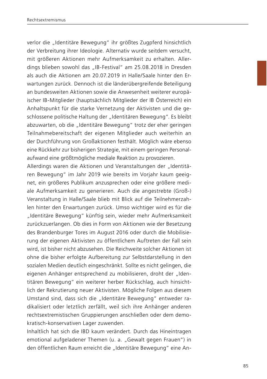 Seite 87 des Verfassungsschutzbericht 2019 Niedersachsen