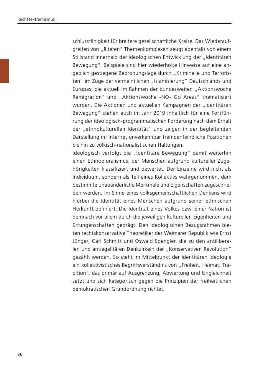 Seite 88 des Verfassungsschutzbericht 2019 Niedersachsen
