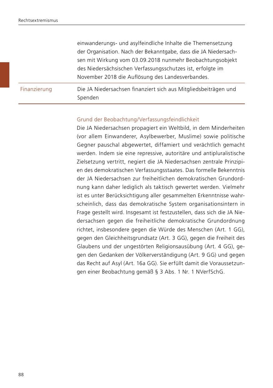 Seite 90 des Verfassungsschutzbericht 2019 Niedersachsen