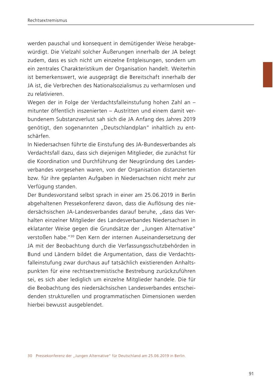 Seite 93 des Verfassungsschutzbericht 2019 Niedersachsen