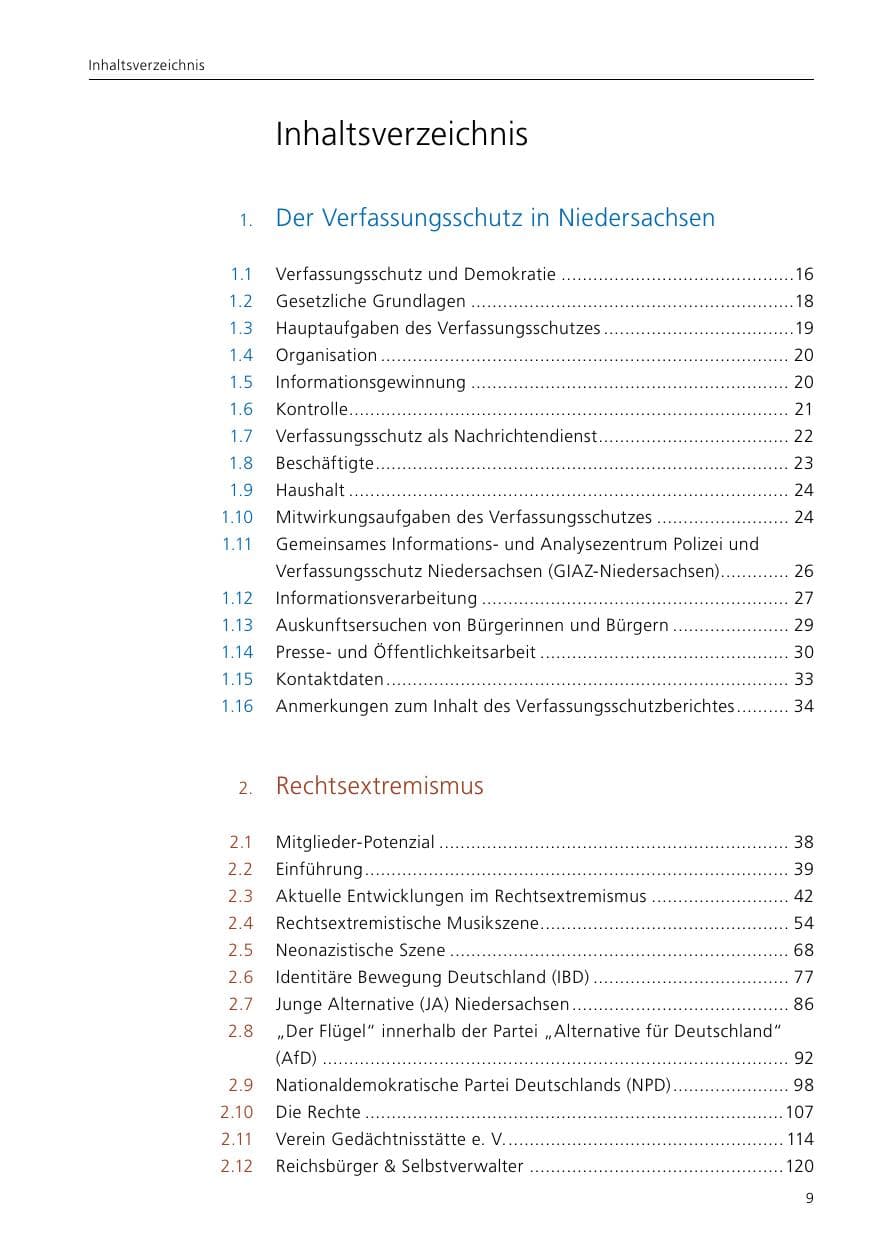 Seite 11 des Verfassungsschutzbericht 2021 Niedersachsen