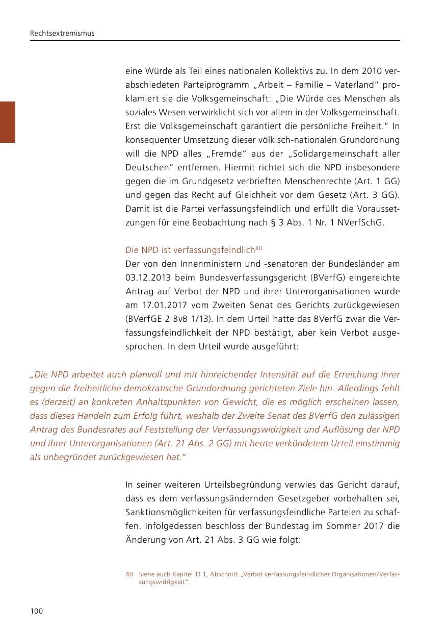 Seite 102 des Verfassungsschutzbericht 2021 Niedersachsen