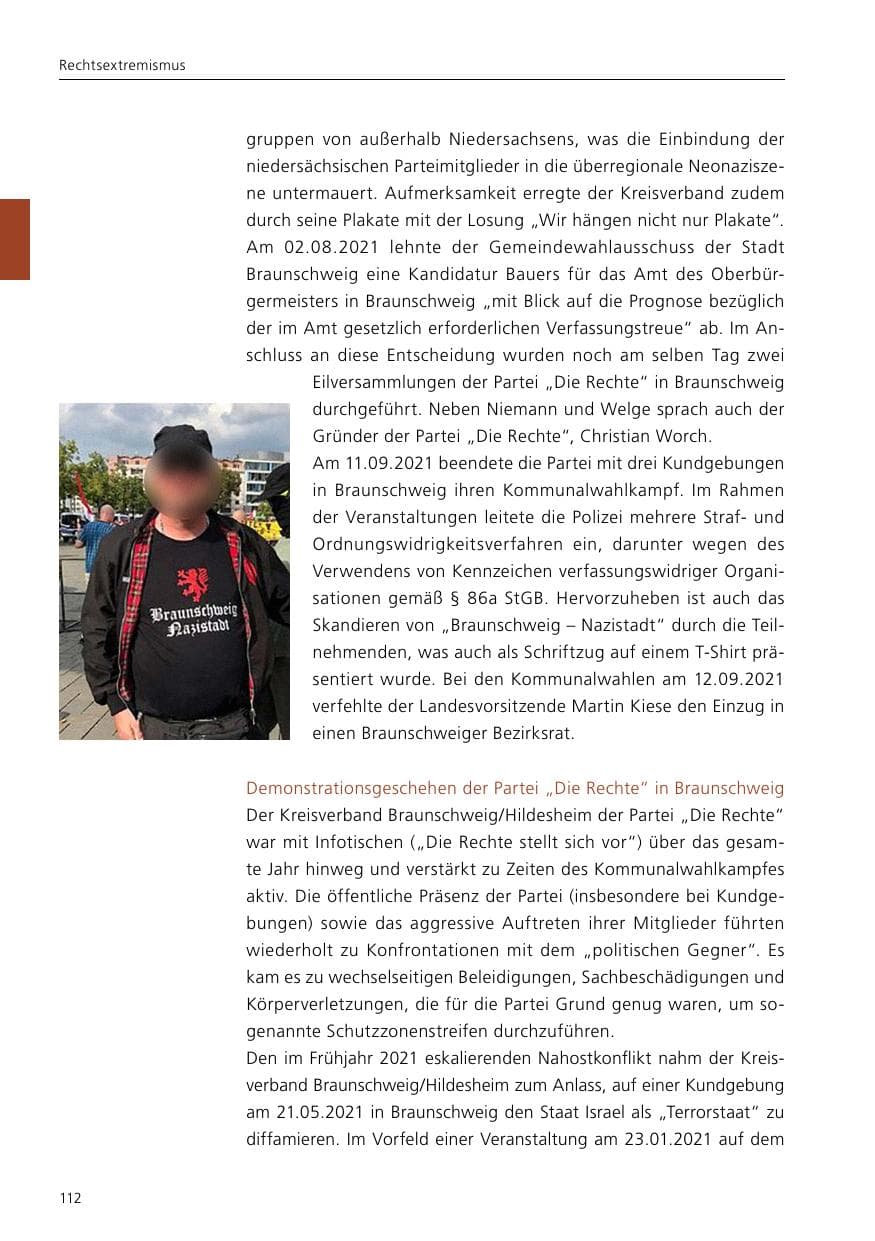 Seite 114 des Verfassungsschutzbericht 2021 Niedersachsen