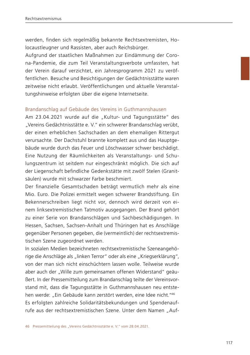 Seite 119 des Verfassungsschutzbericht 2021 Niedersachsen