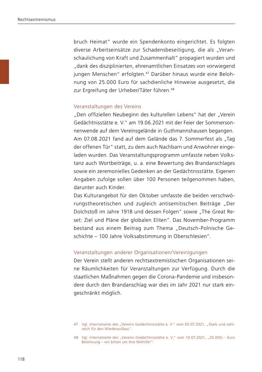 Seite 120 des Verfassungsschutzbericht 2021 Niedersachsen