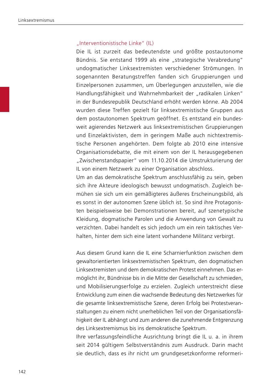 Seite 144 des Verfassungsschutzbericht 2021 Niedersachsen