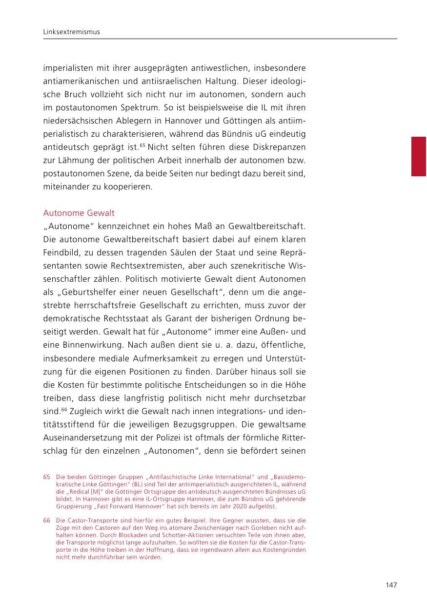 Seite 149 des Verfassungsschutzbericht 2021 Niedersachsen