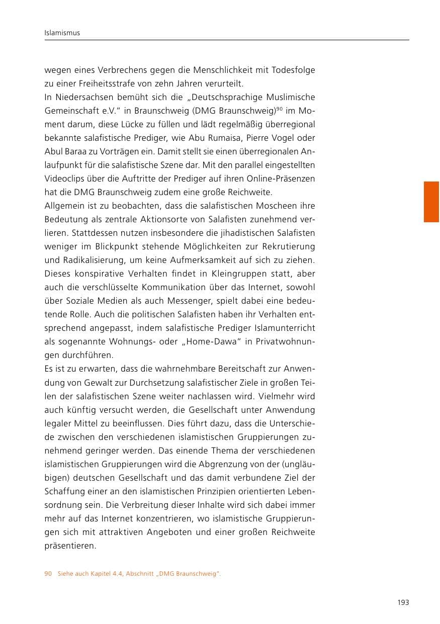 Seite 195 des Verfassungsschutzbericht 2021 Niedersachsen