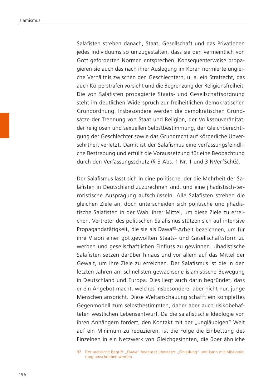 Seite 198 des Verfassungsschutzbericht 2021 Niedersachsen