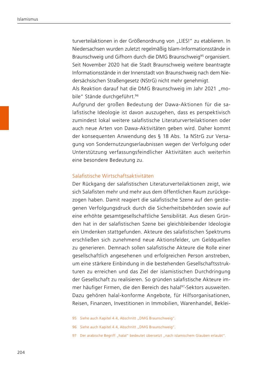 Seite 206 des Verfassungsschutzbericht 2021 Niedersachsen