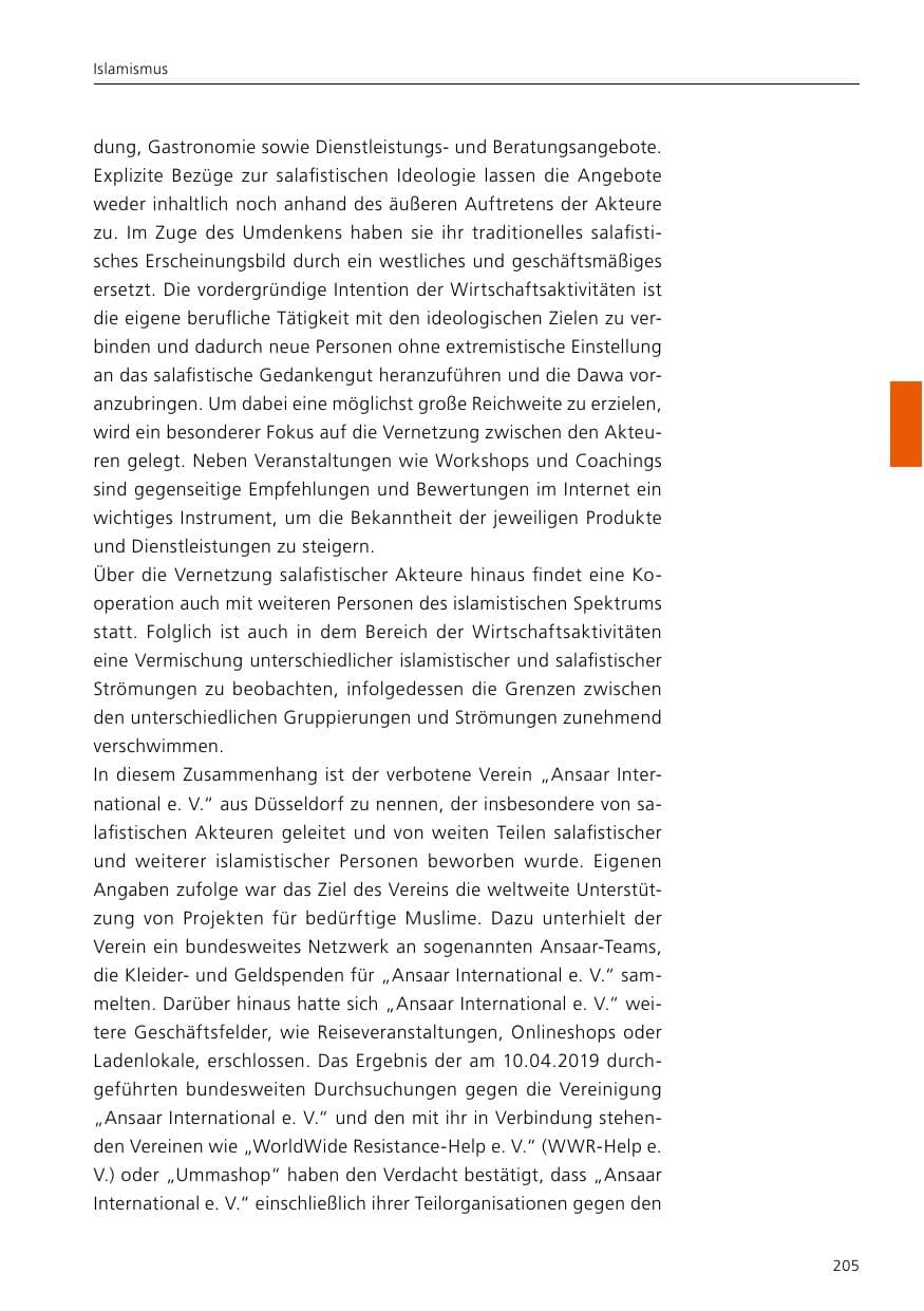 Seite 207 des Verfassungsschutzbericht 2021 Niedersachsen