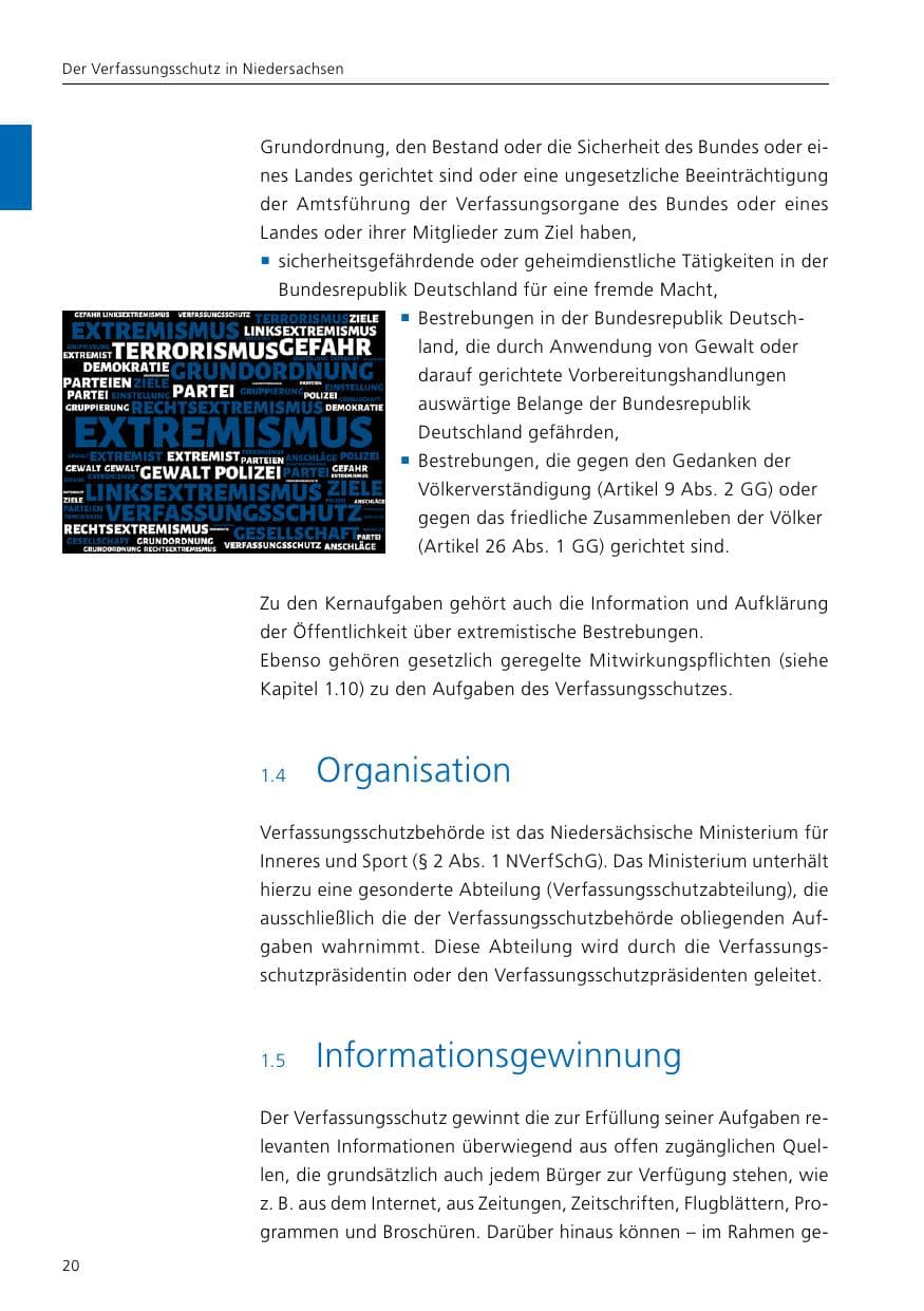 Seite 22 des Verfassungsschutzbericht 2021 Niedersachsen
