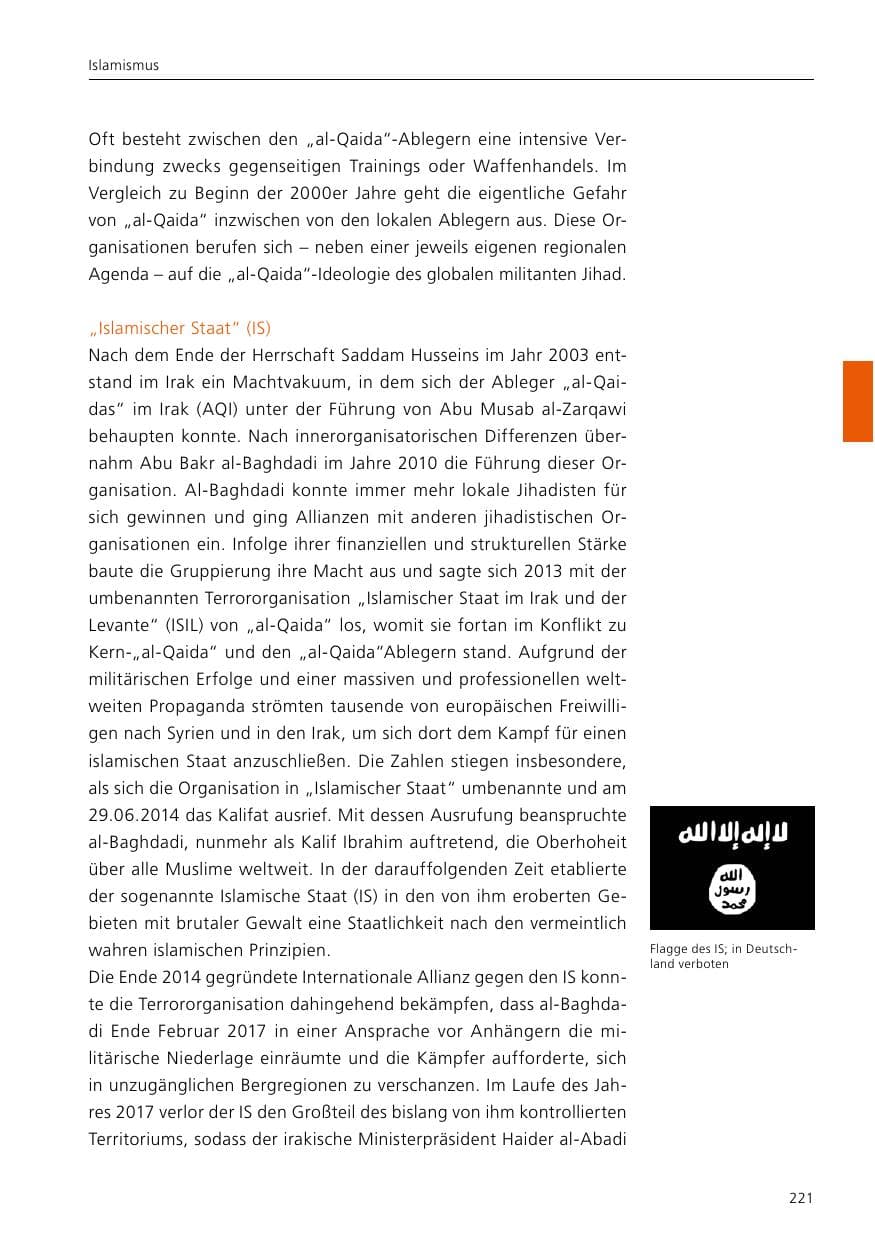 Seite 223 des Verfassungsschutzbericht 2021 Niedersachsen