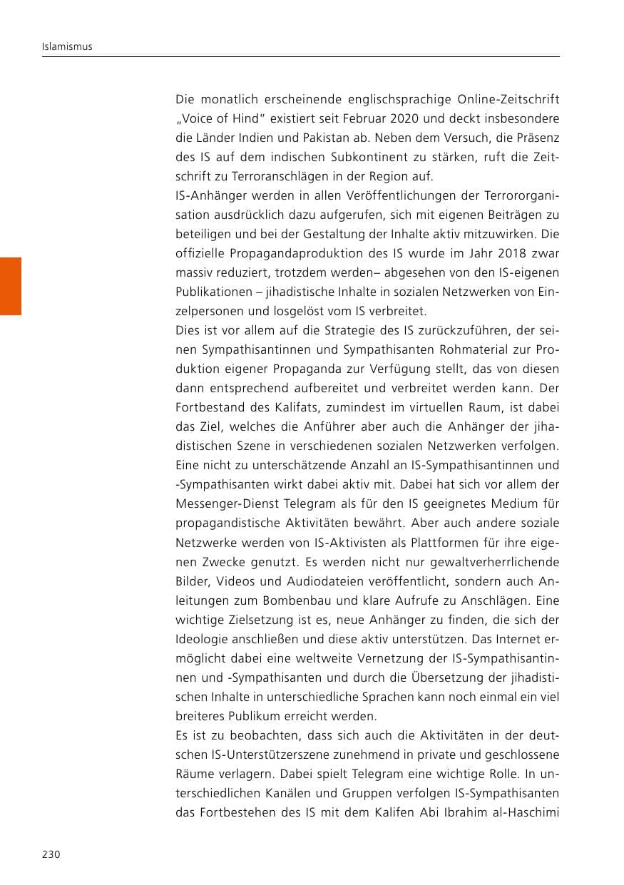 Seite 232 des Verfassungsschutzbericht 2021 Niedersachsen