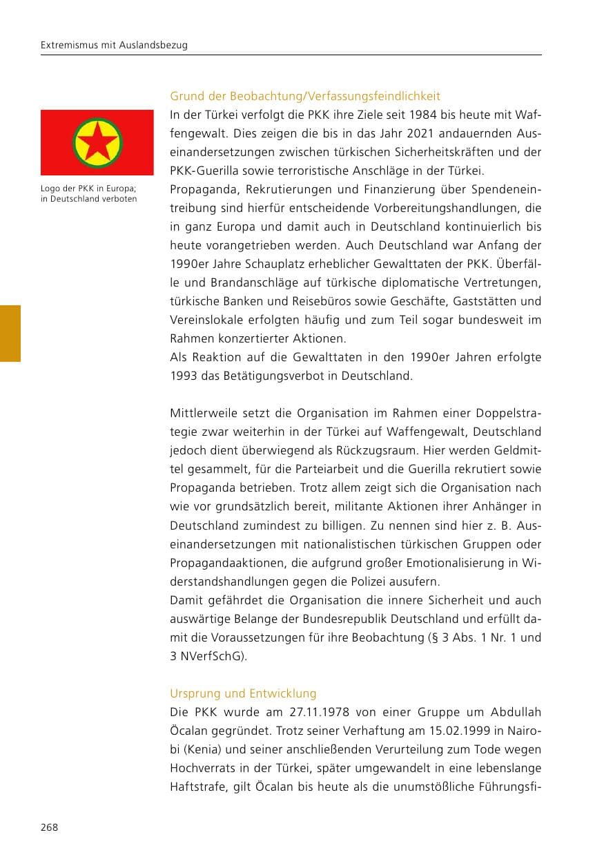 Seite 270 des Verfassungsschutzbericht 2021 Niedersachsen