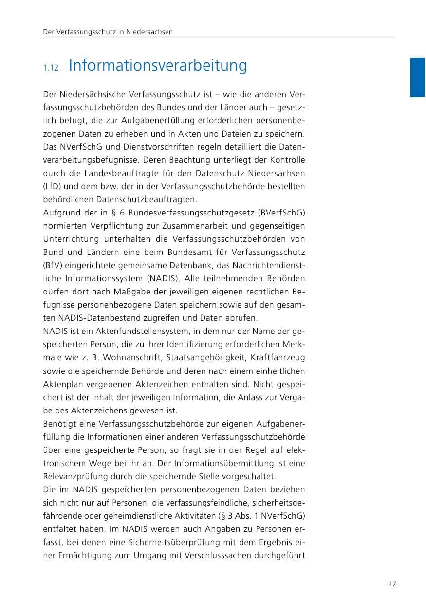 Seite 29 des Verfassungsschutzbericht 2021 Niedersachsen