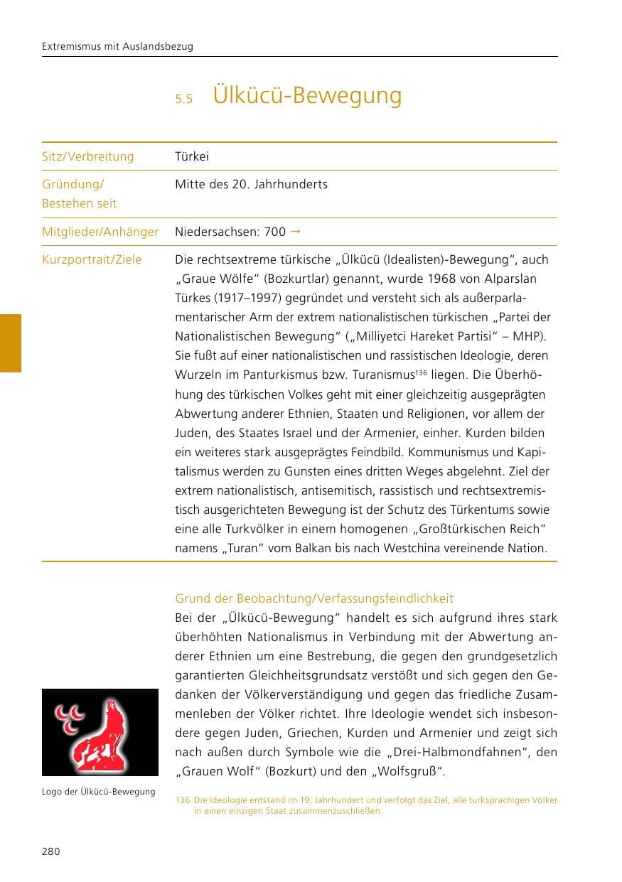 Seite 282 des Verfassungsschutzbericht 2021 Niedersachsen