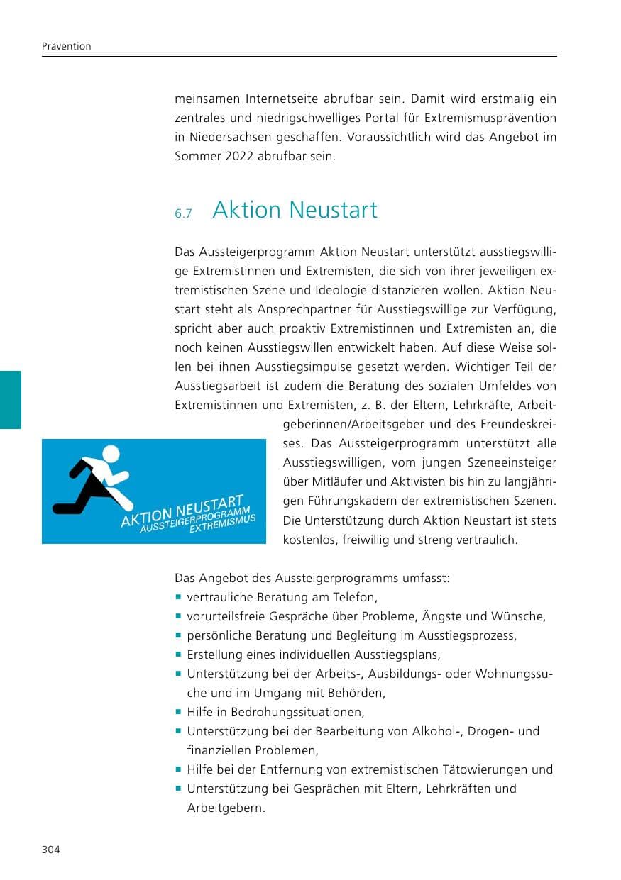 Seite 306 des Verfassungsschutzbericht 2021 Niedersachsen
