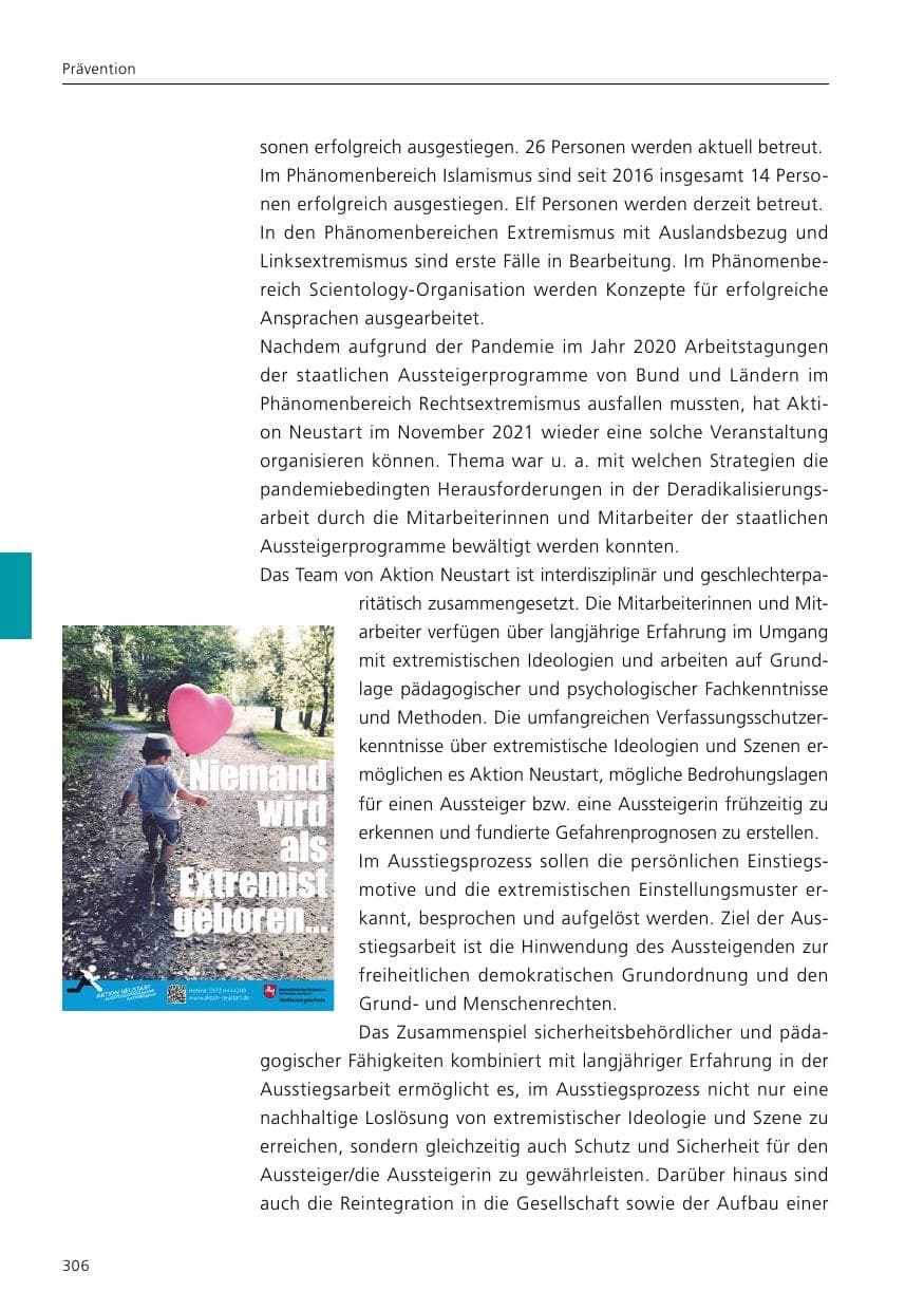 Seite 308 des Verfassungsschutzbericht 2021 Niedersachsen