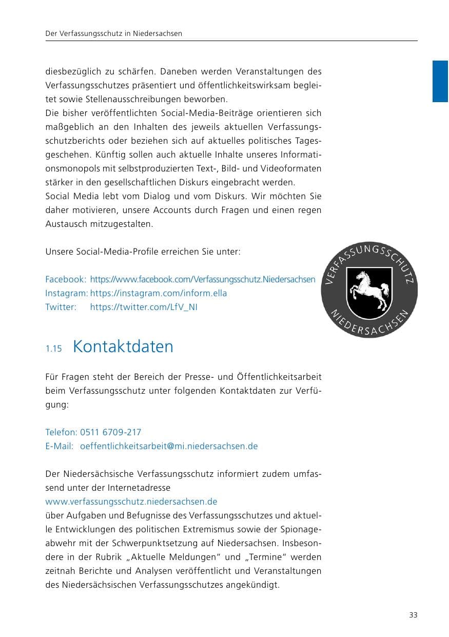 Seite 35 des Verfassungsschutzbericht 2021 Niedersachsen