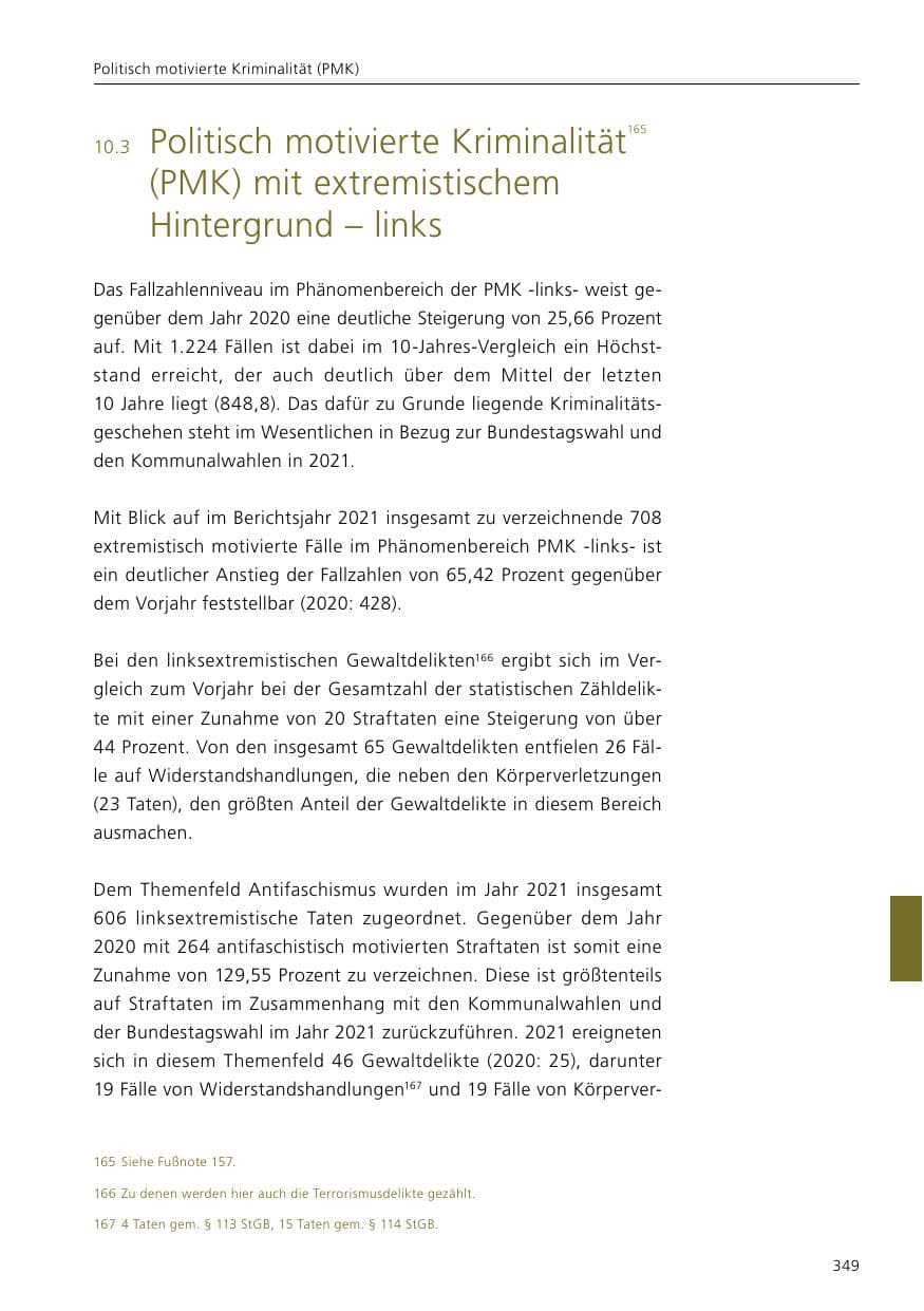 Seite 351 des Verfassungsschutzbericht 2021 Niedersachsen