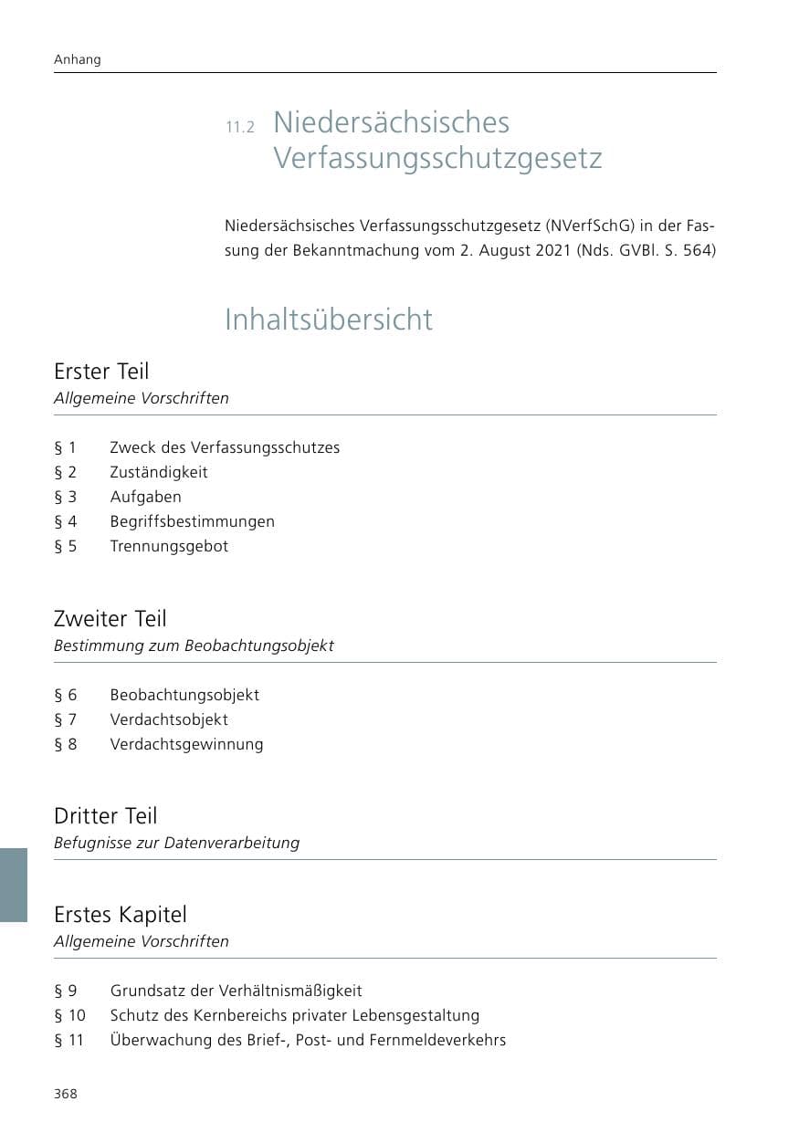 Seite 370 des Verfassungsschutzbericht 2021 Niedersachsen