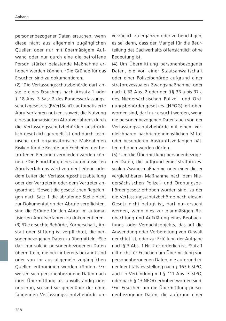 Seite 390 des Verfassungsschutzbericht 2021 Niedersachsen