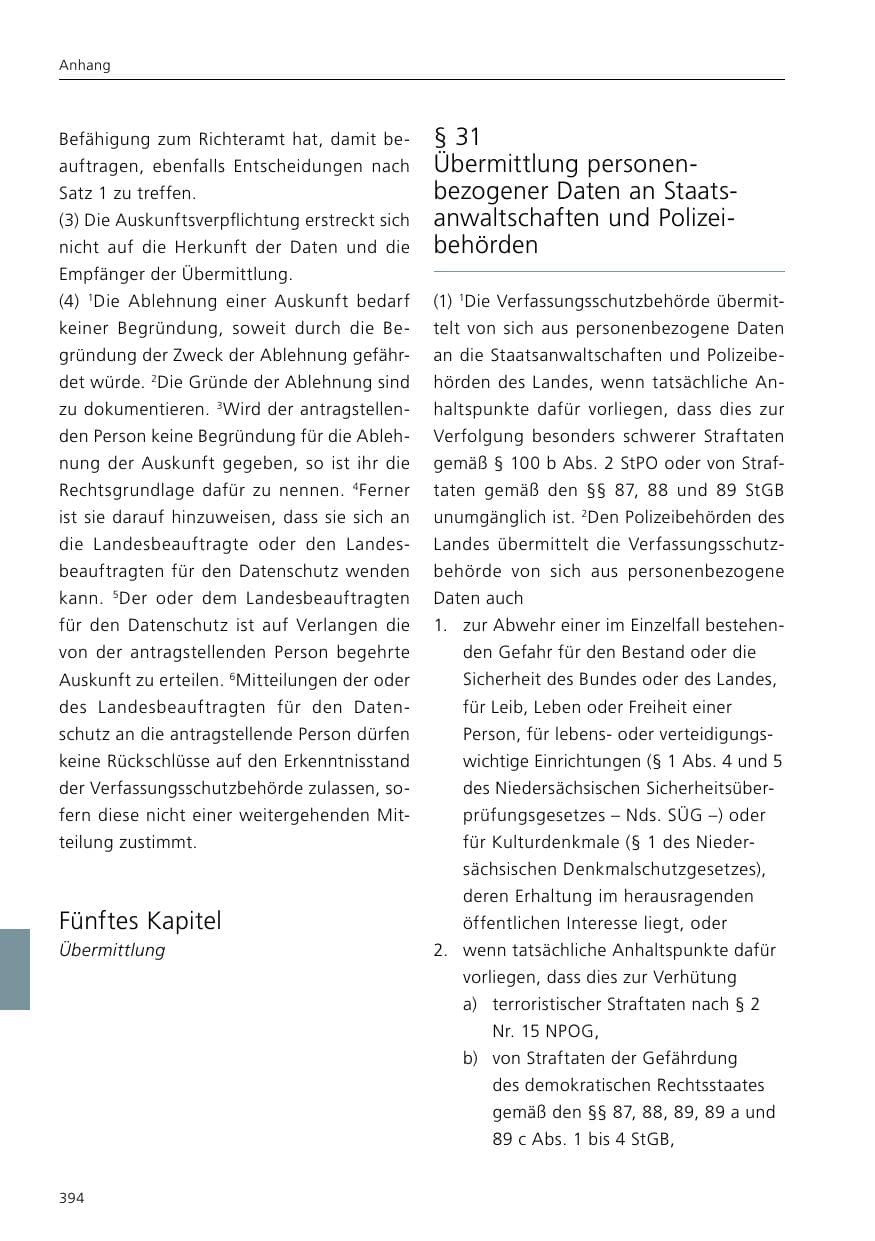 Seite 396 des Verfassungsschutzbericht 2021 Niedersachsen