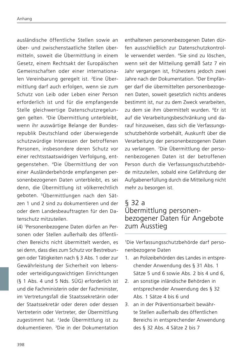 Seite 400 des Verfassungsschutzbericht 2021 Niedersachsen
