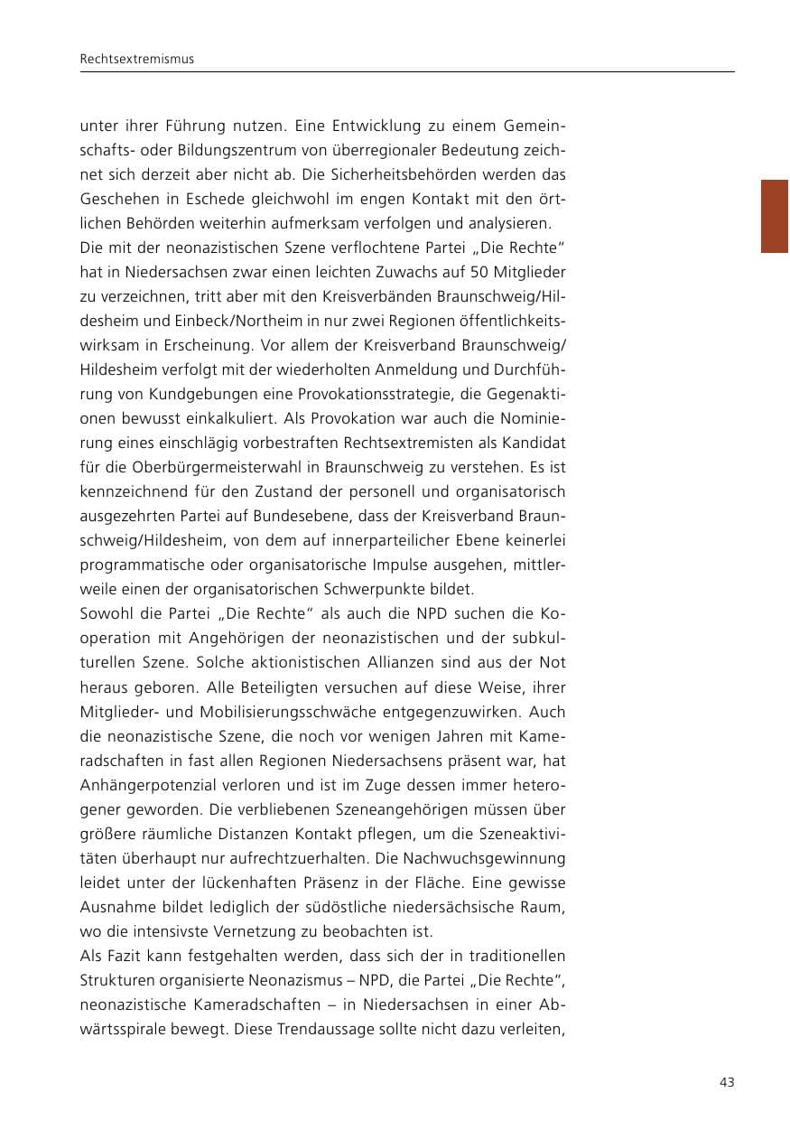 Seite 45 des Verfassungsschutzbericht 2021 Niedersachsen