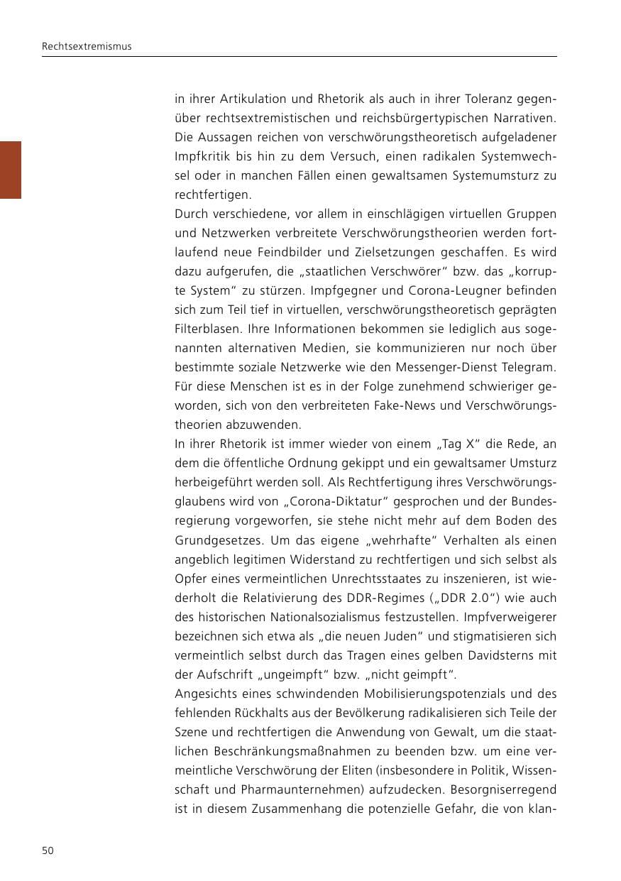 Seite 52 des Verfassungsschutzbericht 2021 Niedersachsen