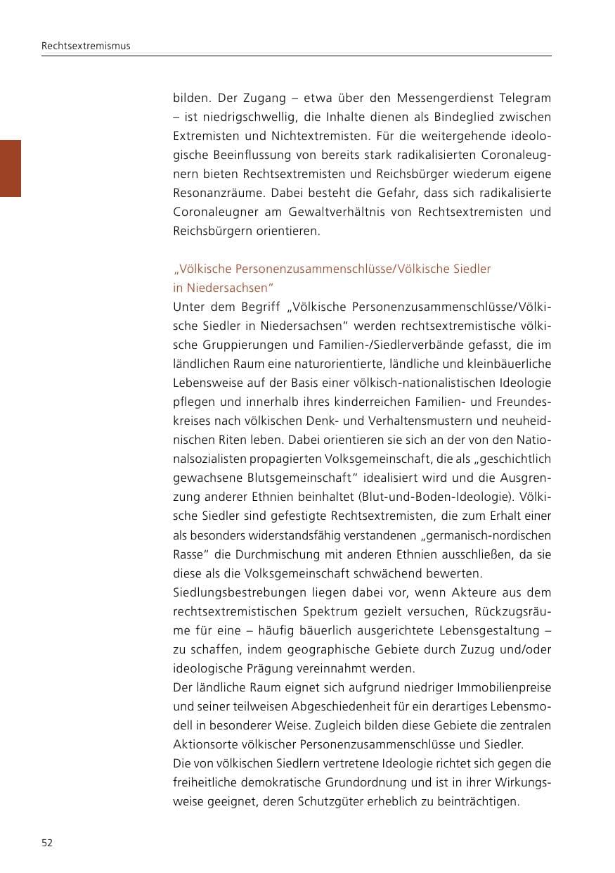 Seite 54 des Verfassungsschutzbericht 2021 Niedersachsen