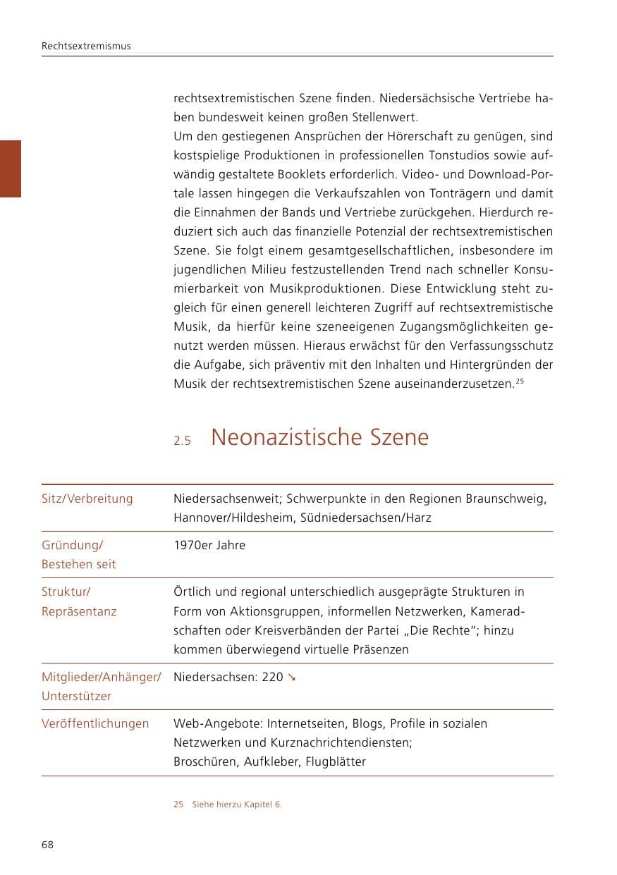 Seite 70 des Verfassungsschutzbericht 2021 Niedersachsen