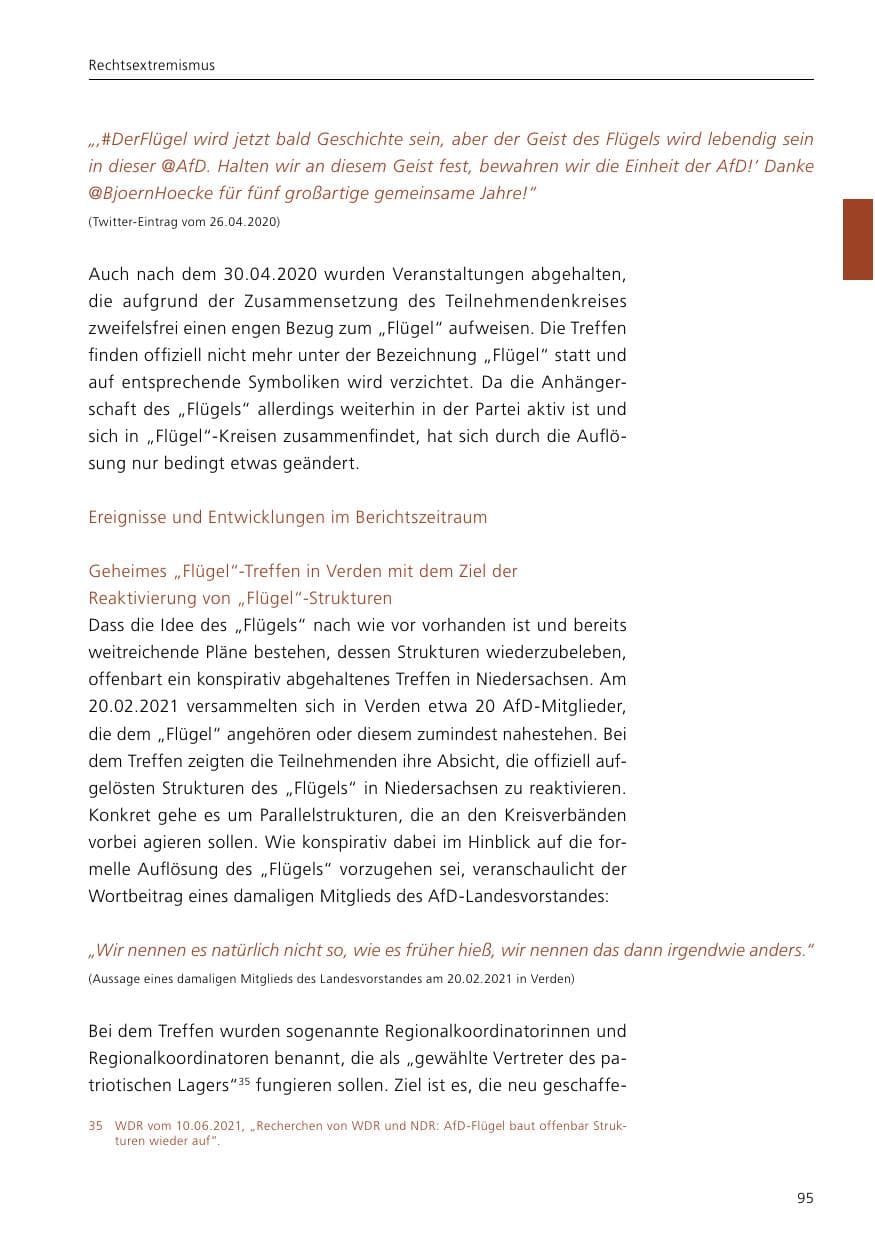 Seite 97 des Verfassungsschutzbericht 2021 Niedersachsen