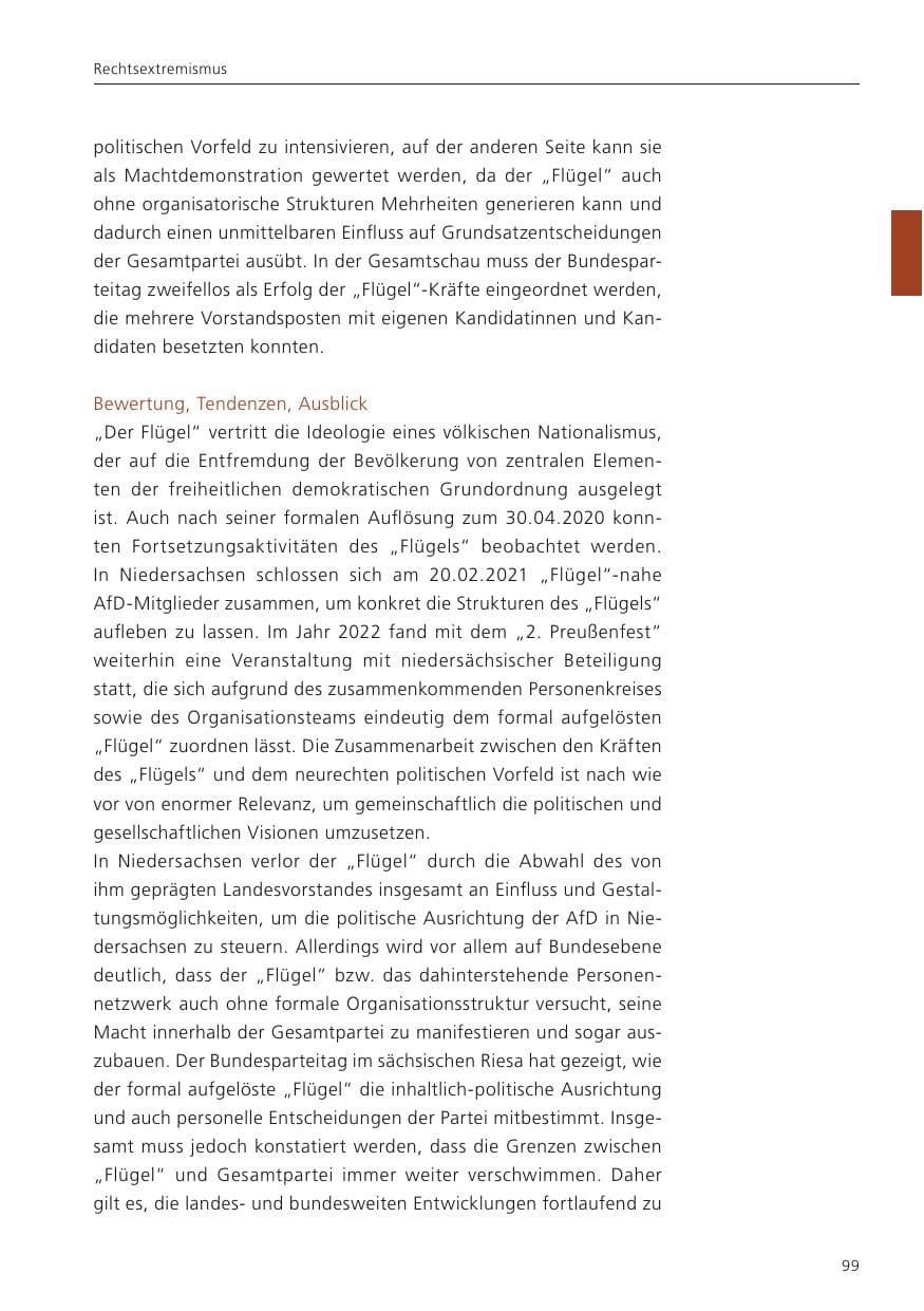 Seite 101 des Verfassungsschutzbericht 2022 Niedersachsen