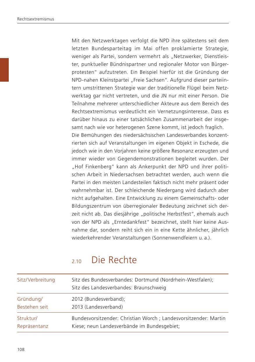 Seite 110 des Verfassungsschutzbericht 2022 Niedersachsen